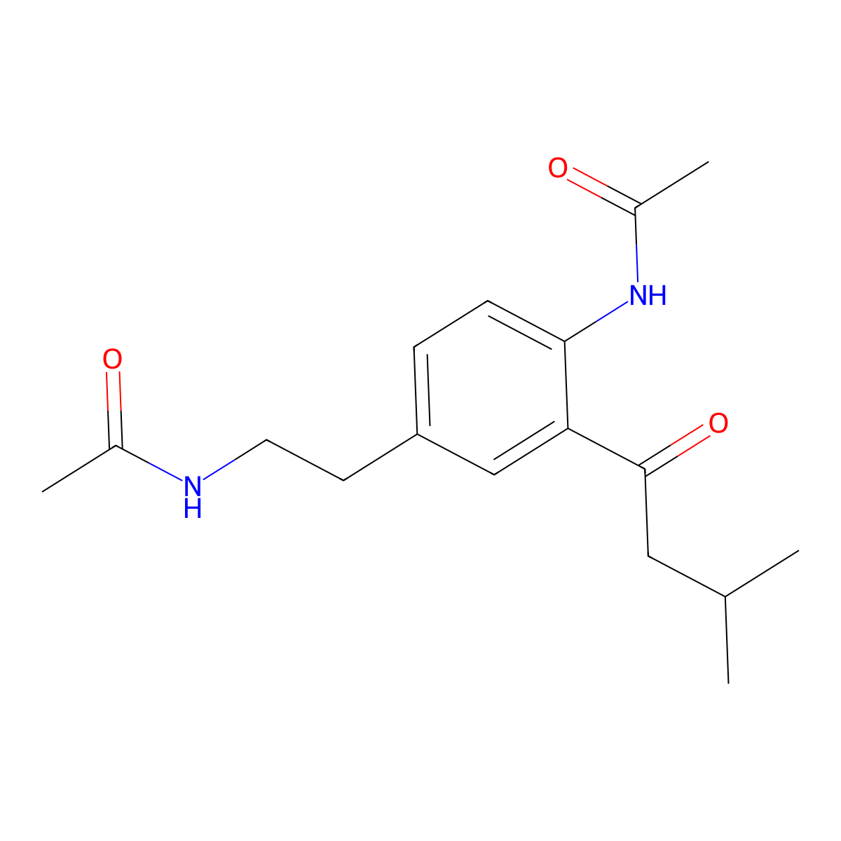 N-{2-[4-acetamido-3-(3-methylbutanoyl)phenyl]ethyl}acetamide molecular structure, CAS 2640898-12-8