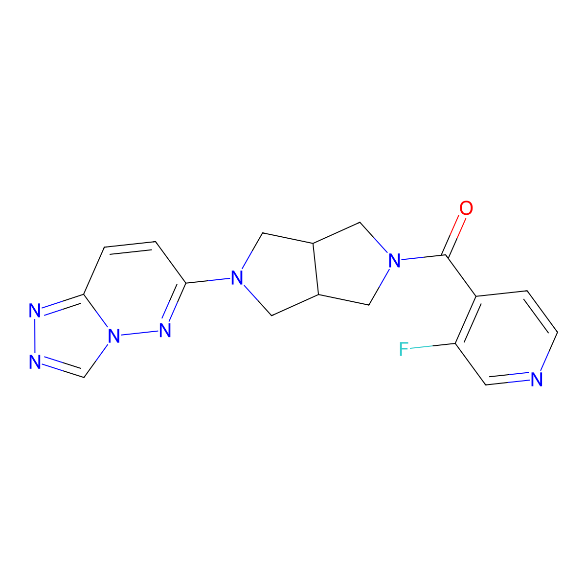 3-Fluoro-4-(5-{[1,2,4]triazolo[4,3-b]pyridazin-6-yl}-octahydropyrrolo[3,4-c]pyrrole-2-carbonyl)pyridine molecular structure, CAS 2640898-28-6