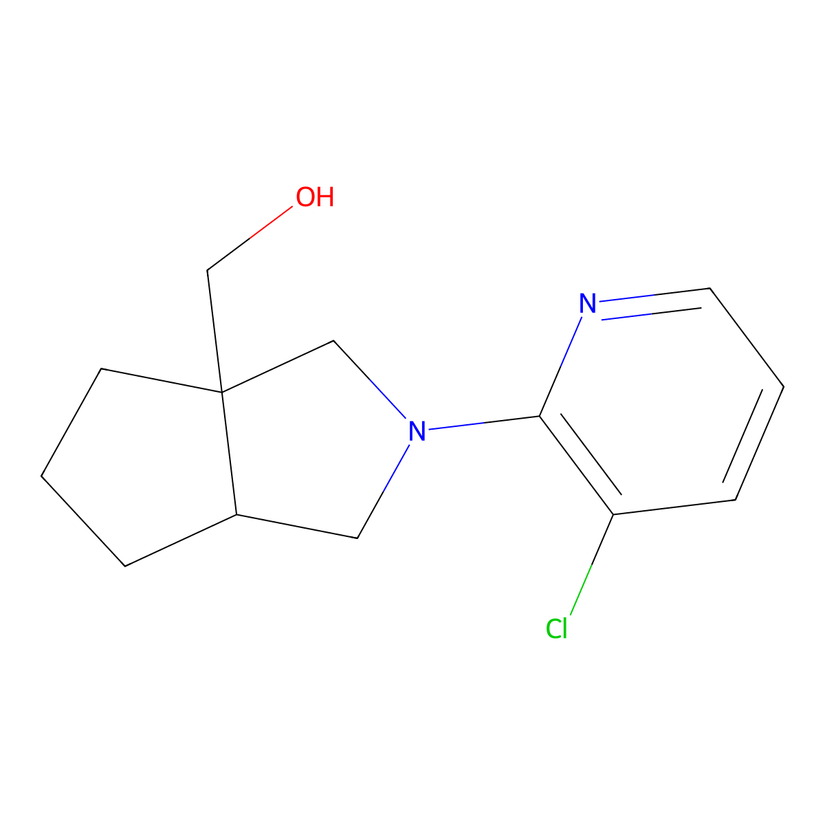 [2-(3-Chloropyridin-2-yl)-octahydrocyclopenta[c]pyrrol-3a-yl]methanol molecular structure, CAS 2640898-84-4