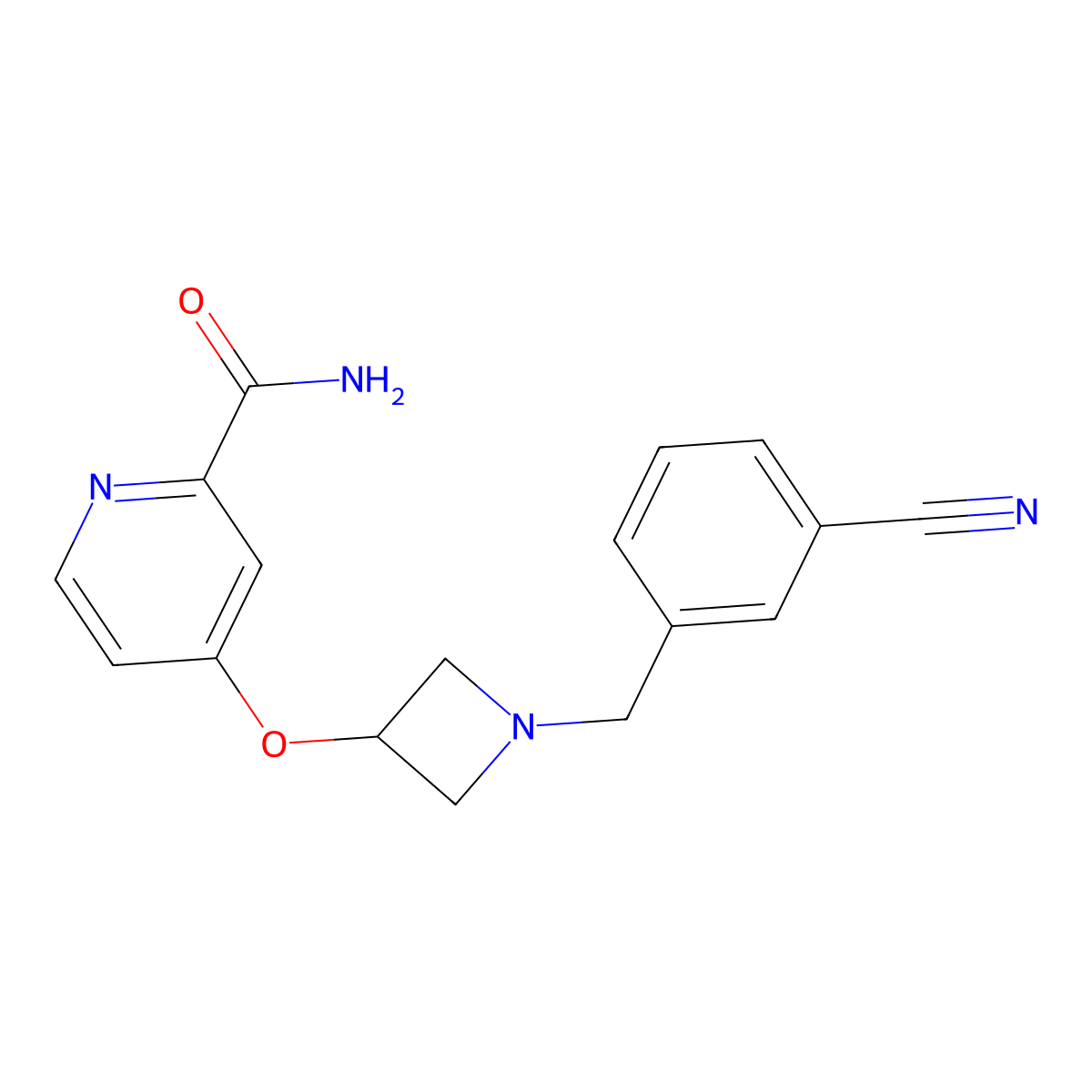 4-({1-[(3-Cyanophenyl)methyl]azetidin-3-yl}oxy)pyridine-2-carboxamide molecular structure, CAS 2640898-86-6