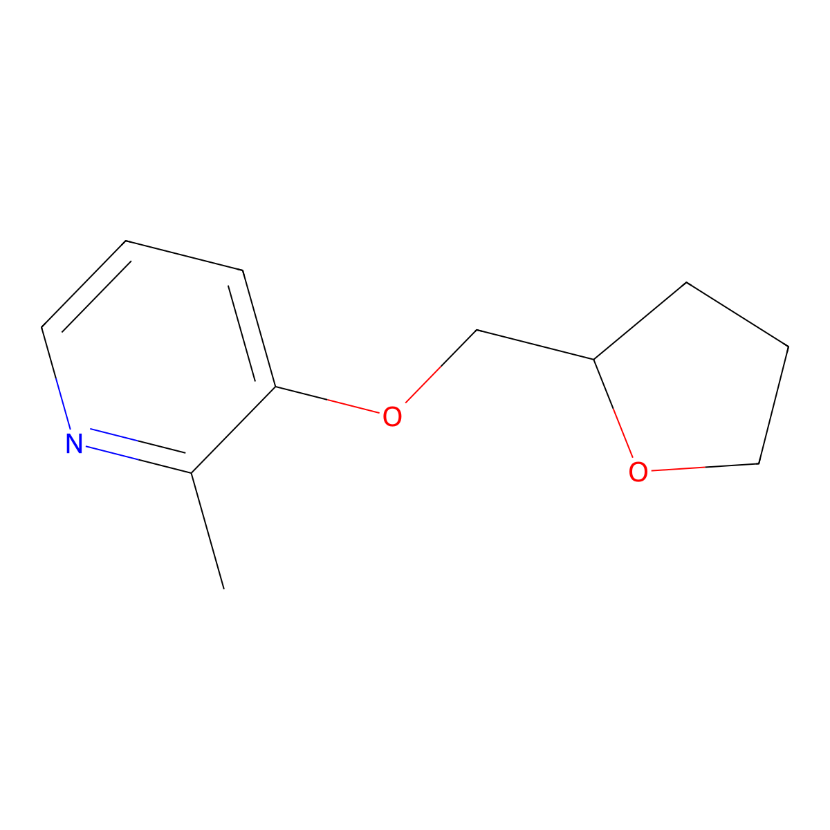 2-Methyl-3-[(oxolan-2-yl)methoxy]pyridine molecular structure, CAS 2640898-97-9