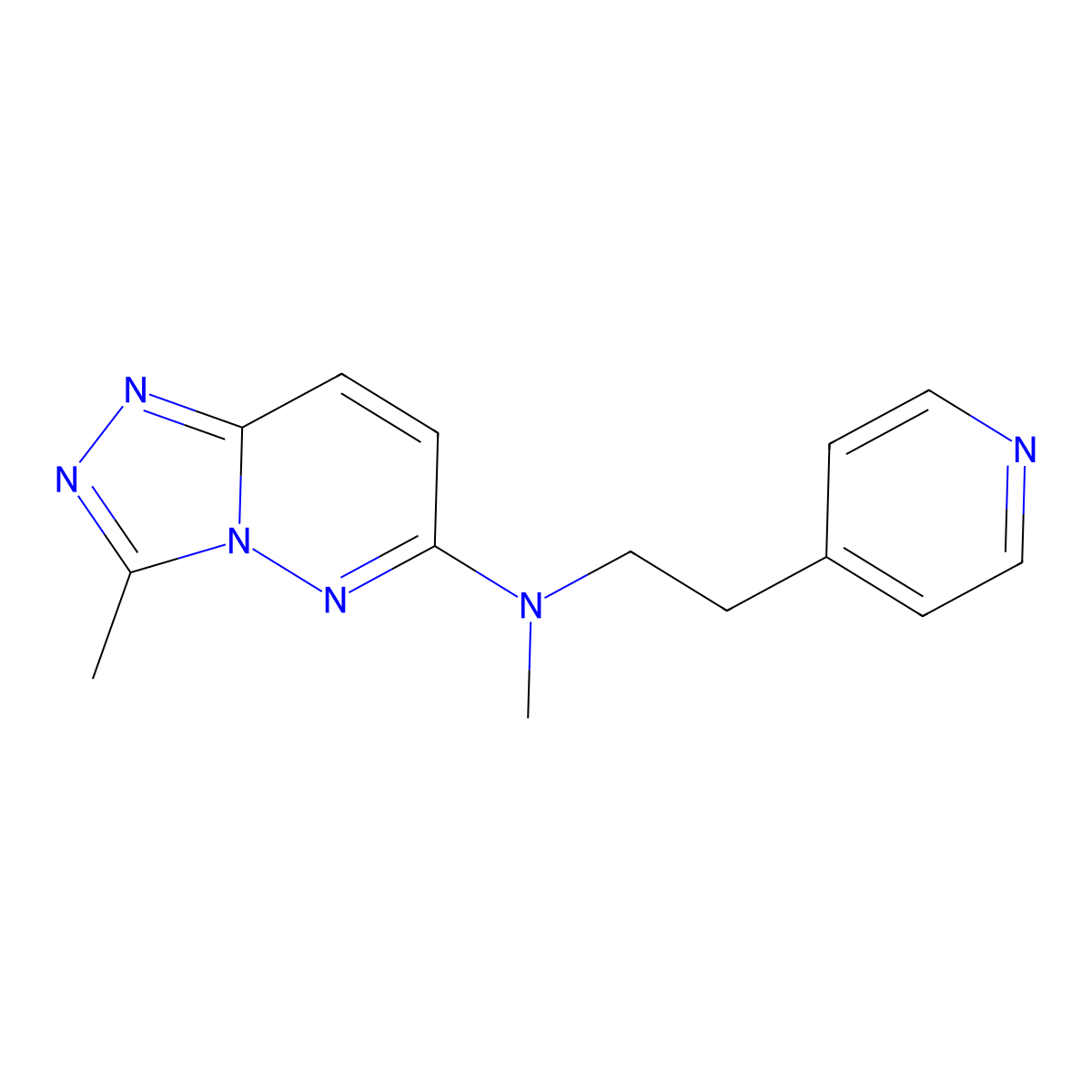 N,3-dimethyl-N-[2-(pyridin-4-yl)ethyl]-[1,2,4]triazolo[4,3-b]pyridazin-6-amine molecular structure, CAS 2640899-03-0