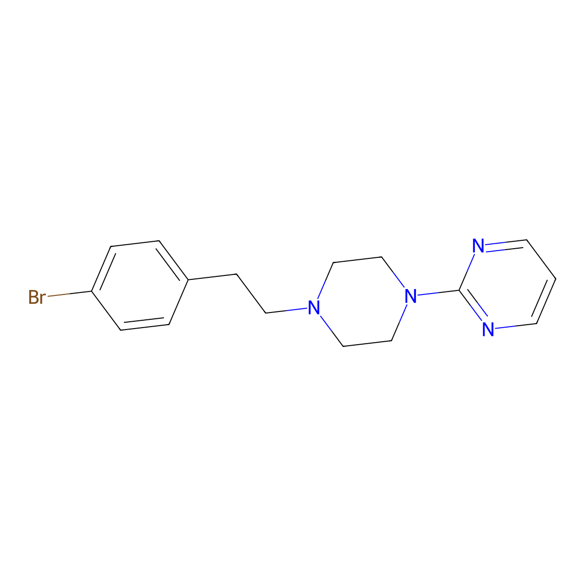 2-{4-[2-(4-Bromophenyl)ethyl]piperazin-1-yl}pyrimidine molecular structure, CAS 2640899-31-4