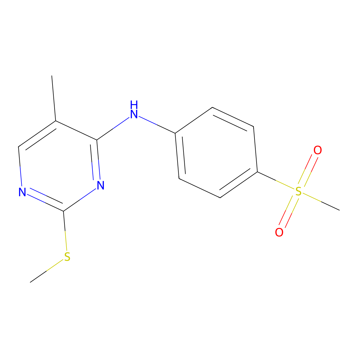 N-(4-methanesulfonylphenyl)-5-methyl-2-(methylsulfanyl)pyrimidin-4-amine molecular structure, CAS 2640899-39-2