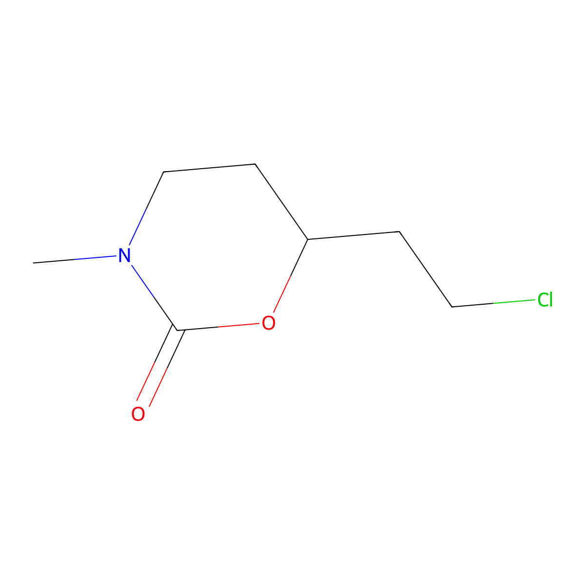 6-(2-Chloroethyl)-3-methyl-1,3-oxazinan-2-one molecular structure, CAS 26409-02-9