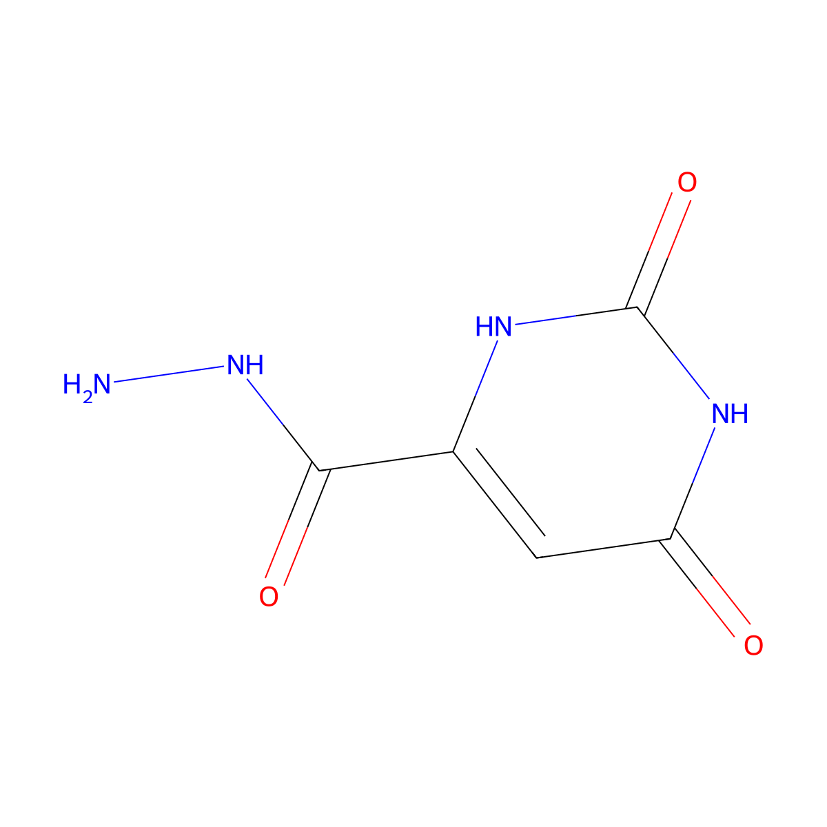 Orotic acid hydrazide molecular structure, CAS 26409-12-1