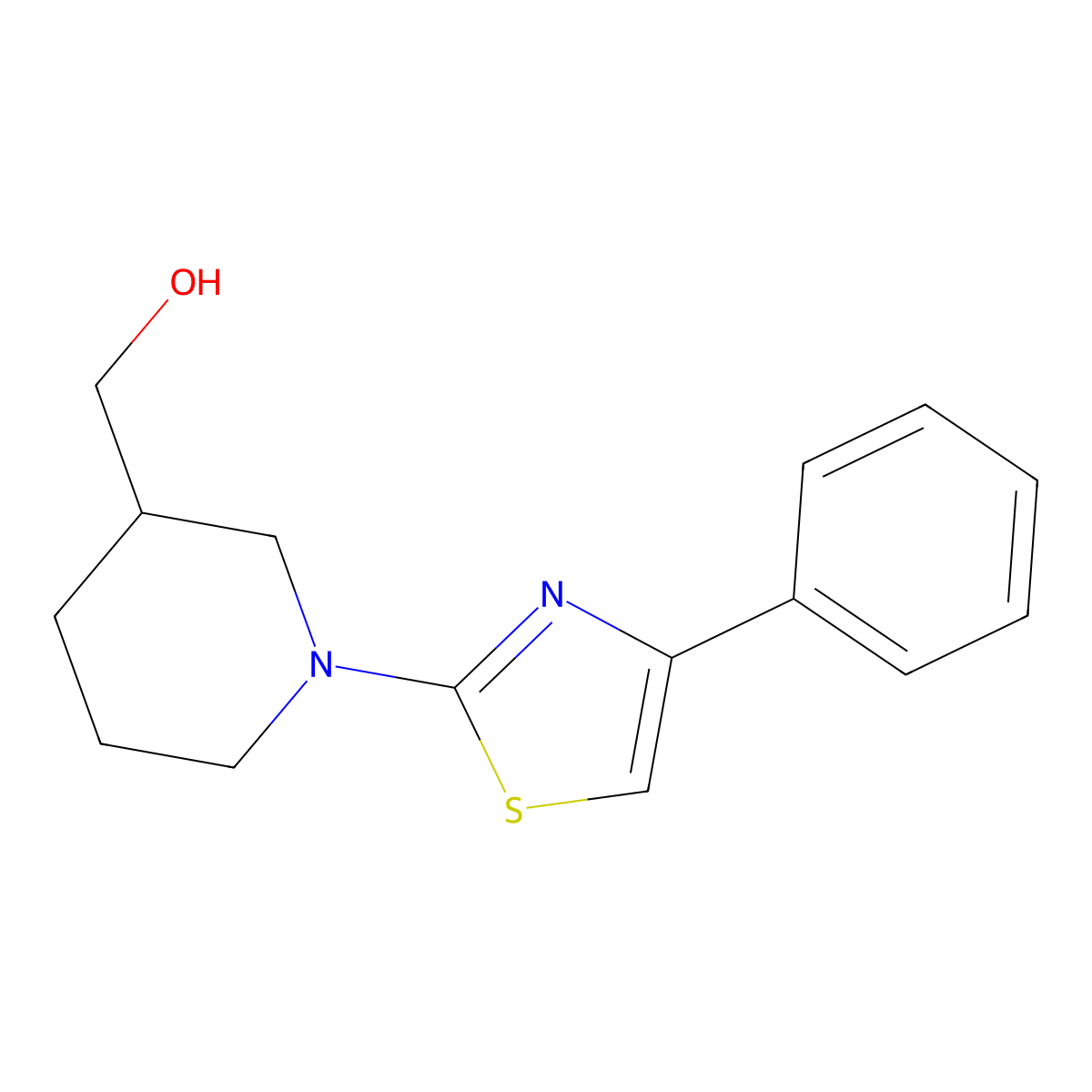 [1-(4-Phenyl-1,3-thiazol-2-yl)piperidin-3-yl]methanol molecular structure, CAS 2640902-13-0