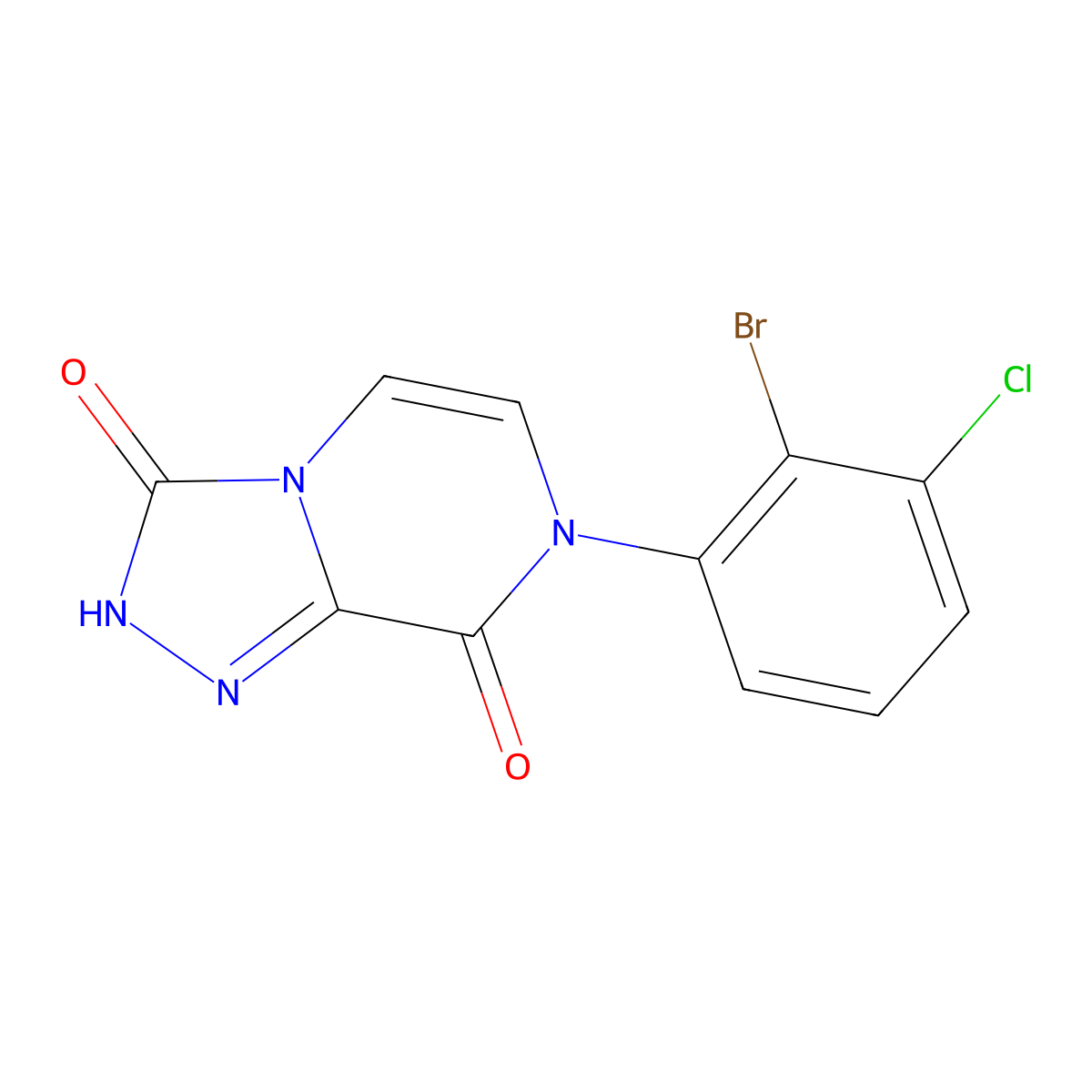 7-(2-bromo-3-chlorophenyl)-2H,3H,7H,8H-[1,2,4]triazolo[4,3-a]pyrazine-3,8-dione molecular structure, CAS 2640902-29-8