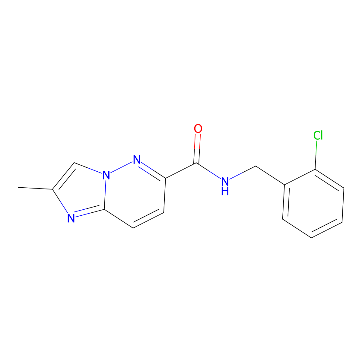N-[(2-chlorophenyl)methyl]-2-methylimidazo[1,2-b]pyridazine-6-carboxamide molecular structure, CAS 2640902-39-0