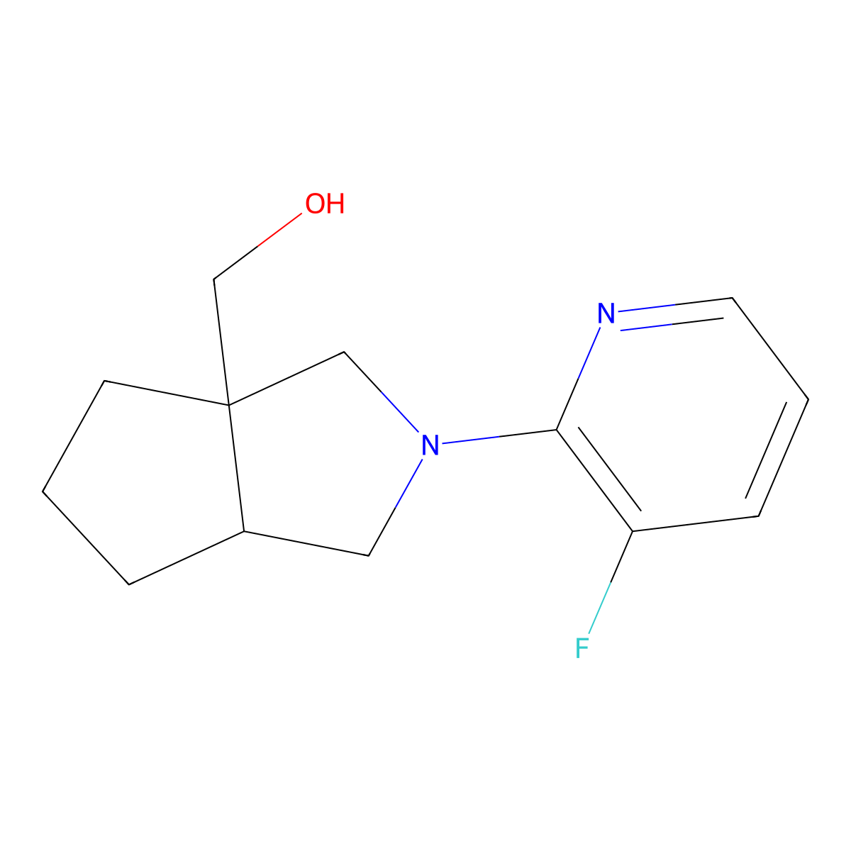 [2-(3-Fluoropyridin-2-yl)-octahydrocyclopenta[c]pyrrol-3a-yl]methanol molecular structure, CAS 2640902-62-9