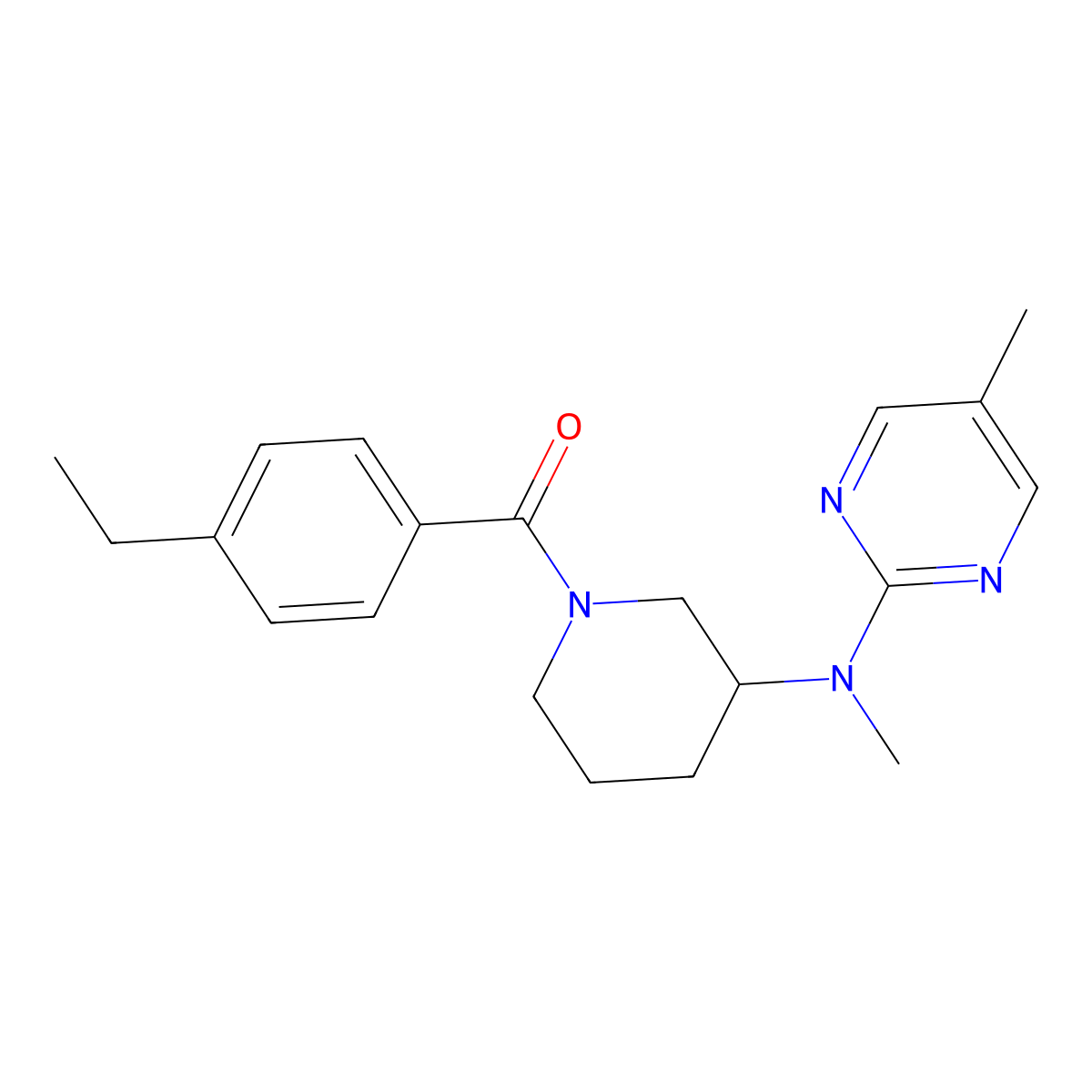 N-[1-(4-ethylbenzoyl)piperidin-3-yl]-N,5-dimethylpyrimidin-2-amine molecular structure, CAS 2640902-68-5