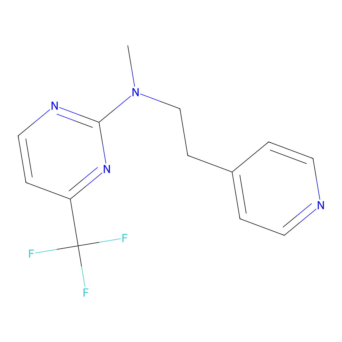 N-methyl-N-[2-(pyridin-4-yl)ethyl]-4-(trifluoromethyl)pyrimidin-2-amine molecular structure, CAS 2640902-78-7