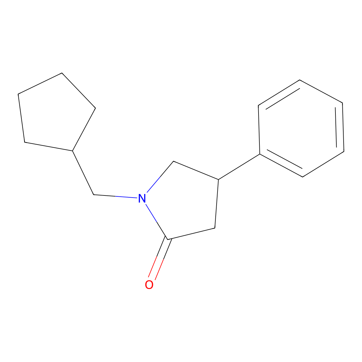 1-(Cyclopentylmethyl)-4-phenylpyrrolidin-2-one molecular structure, CAS 2640902-84-5