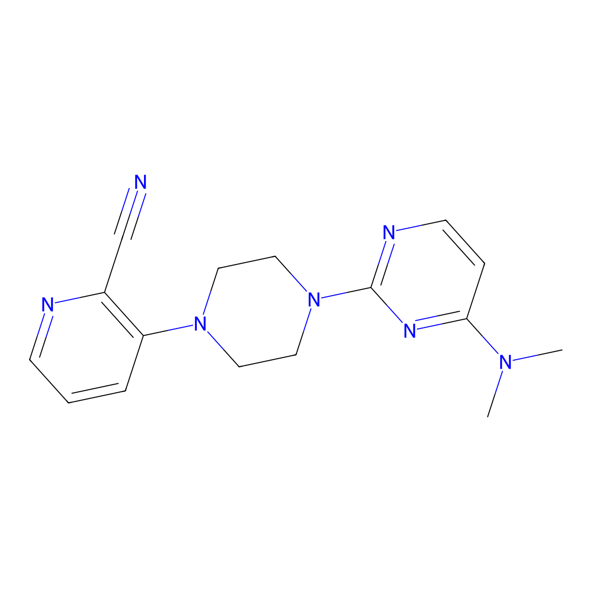 3-{4-[4-(Dimethylamino)pyrimidin-2-yl]piperazin-1-yl}pyridine-2-carbonitrile molecular structure, CAS 2640903-06-4