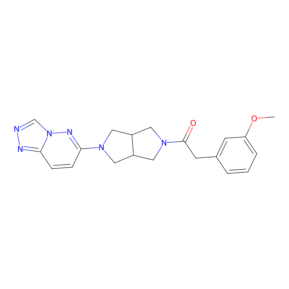 2-(3-Methoxyphenyl)-1-(5-{[1,2,4]triazolo[4,3-b]pyridazin-6-yl}-octahydropyrrolo[3,4-c]pyrrol-2-yl)ethan-1-one molecular structure, CAS 2640903-18-8