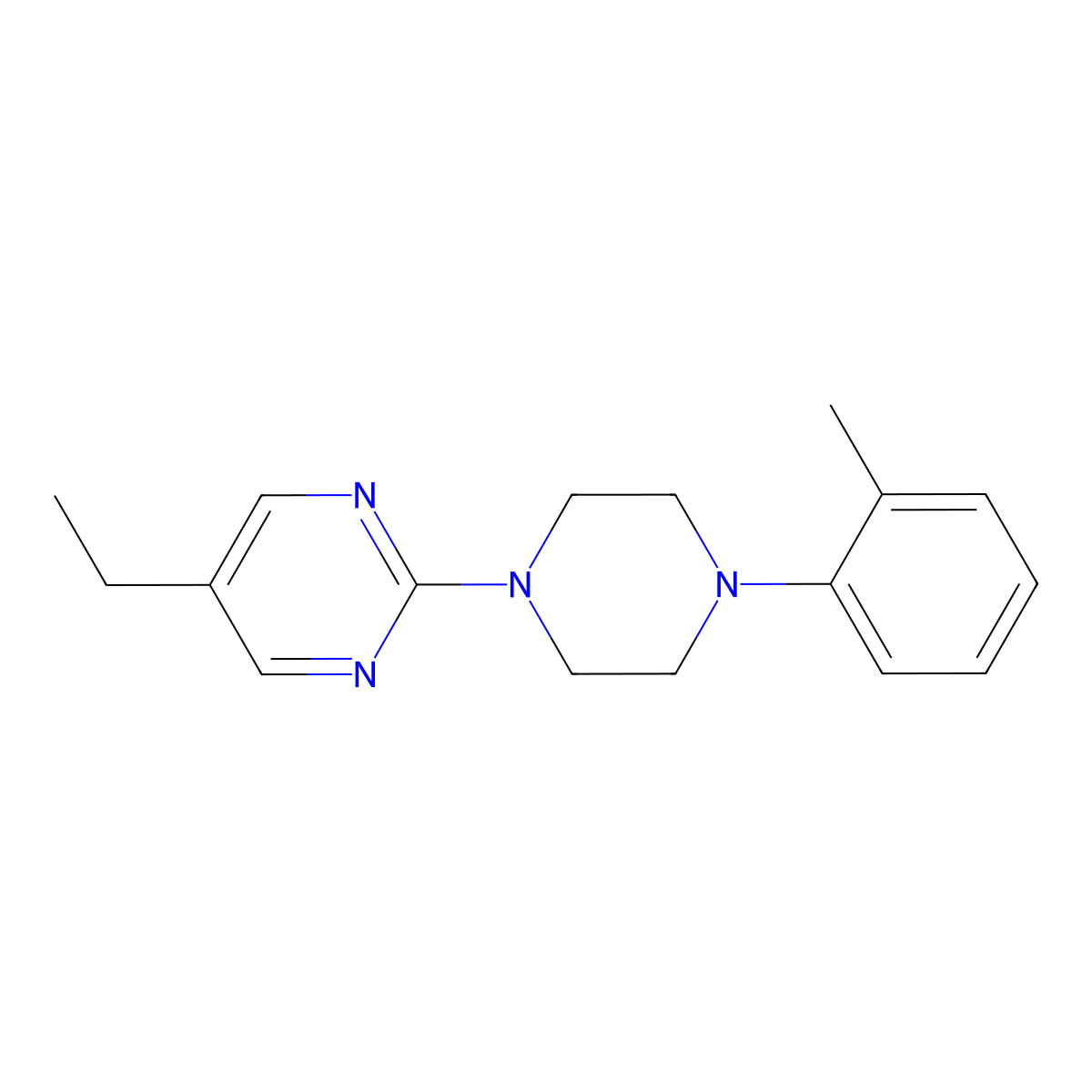 5-Ethyl-2-[4-(2-methylphenyl)piperazin-1-yl]pyrimidine molecular structure, CAS 2640903-27-9