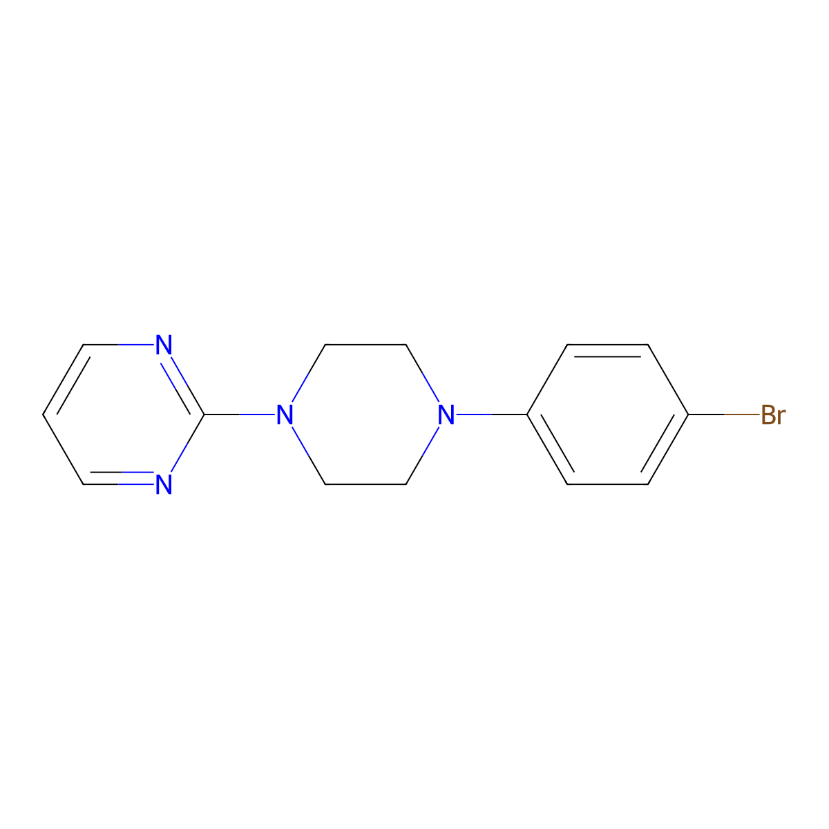 2-[4-(4-Bromophenyl)piperazin-1-yl]pyrimidine molecular structure, CAS 2640903-37-1