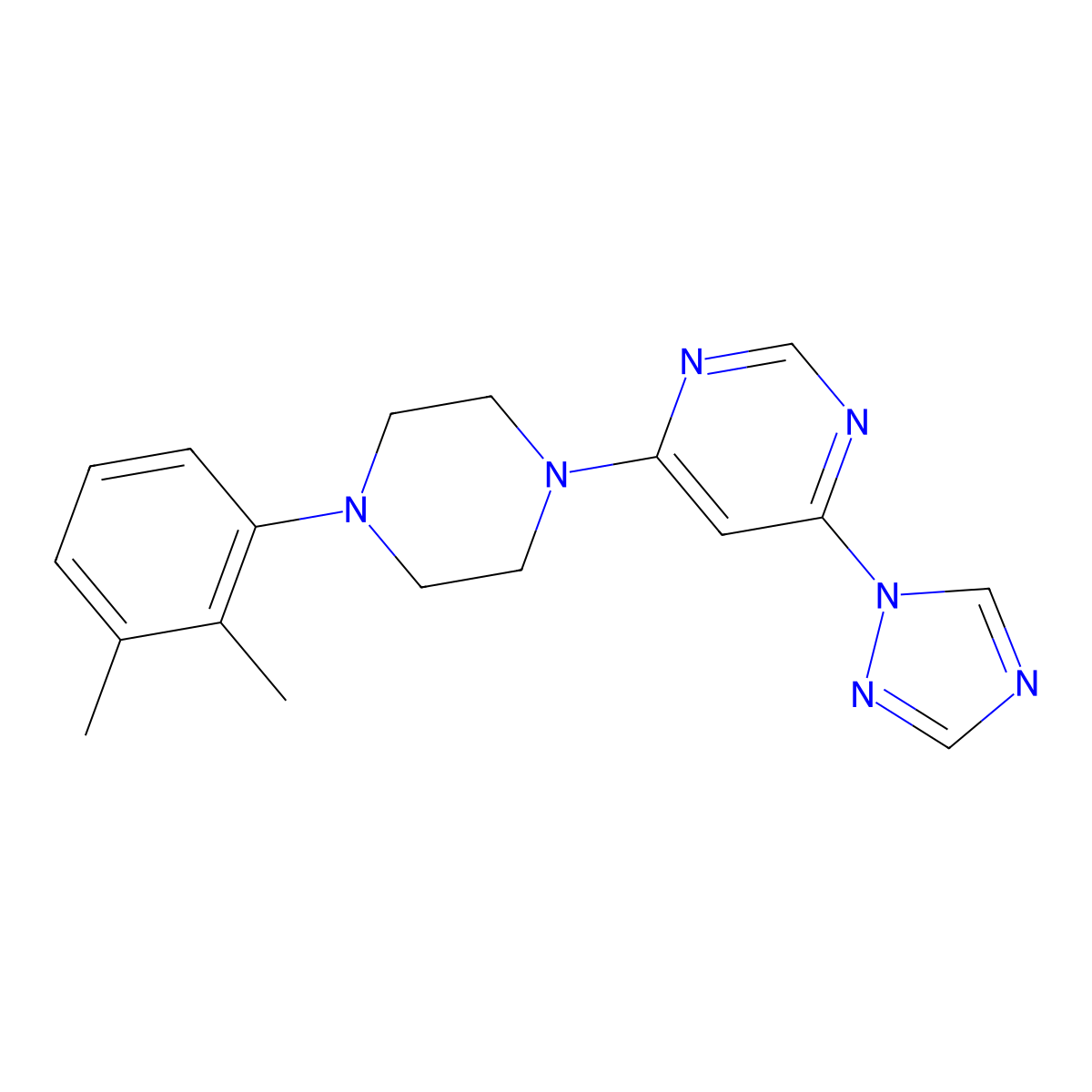 4-[4-(2,3-dimethylphenyl)piperazin-1-yl]-6-(1H-1,2,4-triazol-1-yl)pyrimidine molecular structure, CAS 2640903-50-8