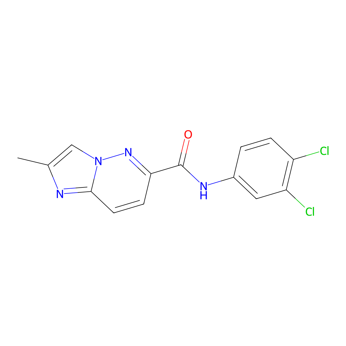 N-(3,4-dichlorophenyl)-2-methylimidazo[1,2-b]pyridazine-6-carboxamide molecular structure, CAS 2640903-76-8