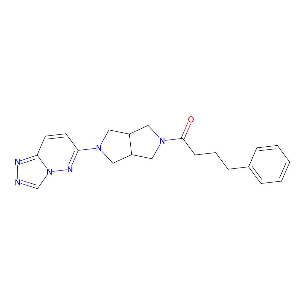 4-Phenyl-1-(5-{[1,2,4]triazolo[4,3-b]pyridazin-6-yl}-octahydropyrrolo[3,4-c]pyrrol-2-yl)butan-1-one molecular structure, CAS 2640903-78-0