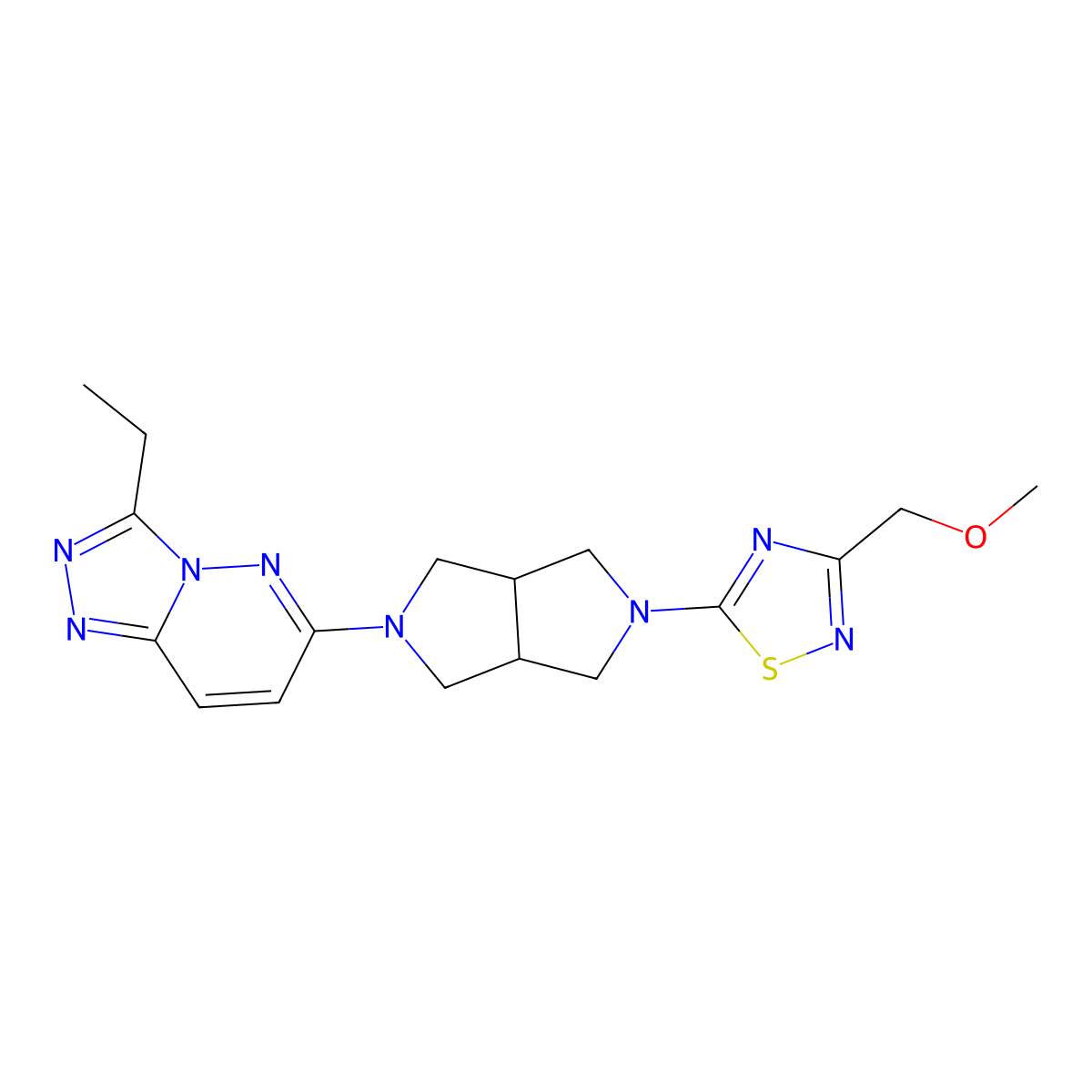 5-(5-{3-Ethyl-[1,2,4]triazolo[4,3-b]pyridazin-6-yl}-octahydropyrrolo[3,4-c]pyrrol-2-yl)-3-(methoxymethyl)-1,2,4-thiadiazole molecular structure, CAS 2640903-98-4