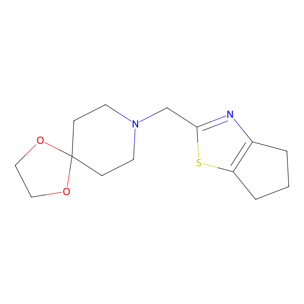 8-({4H,5H,6H-cyclopenta[d][1,3]thiazol-2-yl}methyl)-1,4-dioxa-8-azaspiro[4.5]decane molecular structure, CAS 2640934-41-2