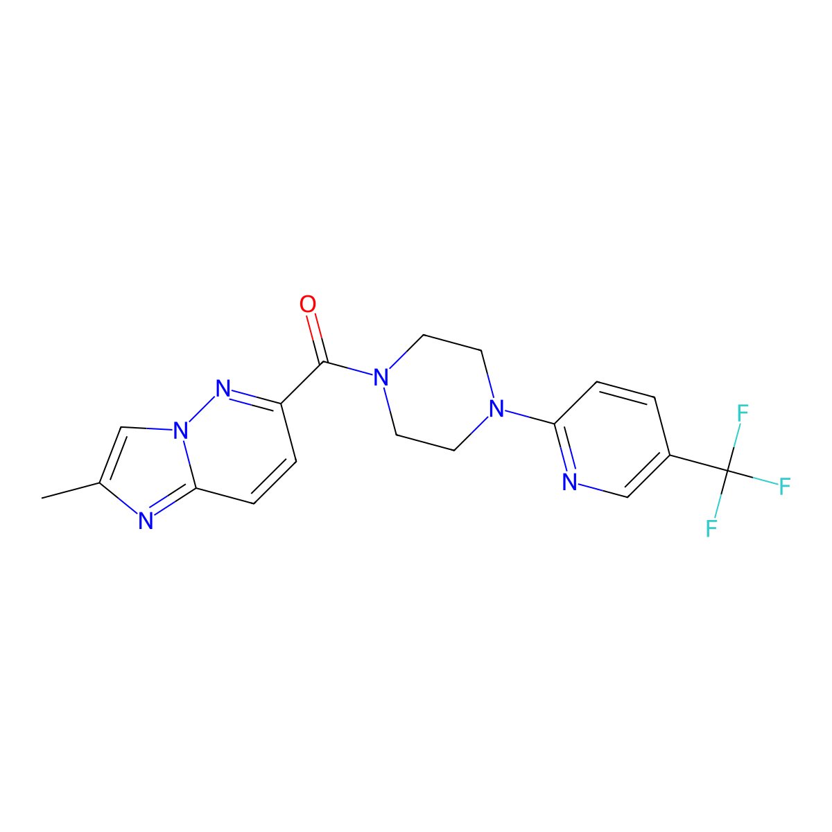 1-{2-Methylimidazo[1,2-b]pyridazine-6-carbonyl}-4-[5-(trifluoromethyl)pyridin-2-yl]piperazine molecular structure, CAS 2640934-56-9
