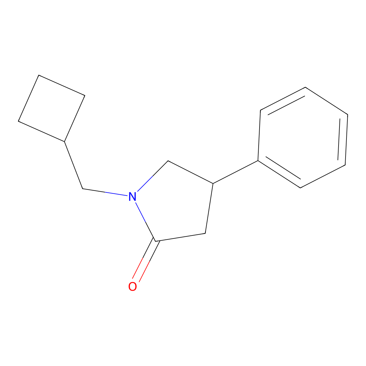 1-(Cyclobutylmethyl)-4-phenylpyrrolidin-2-one molecular structure, CAS 2640934-74-1