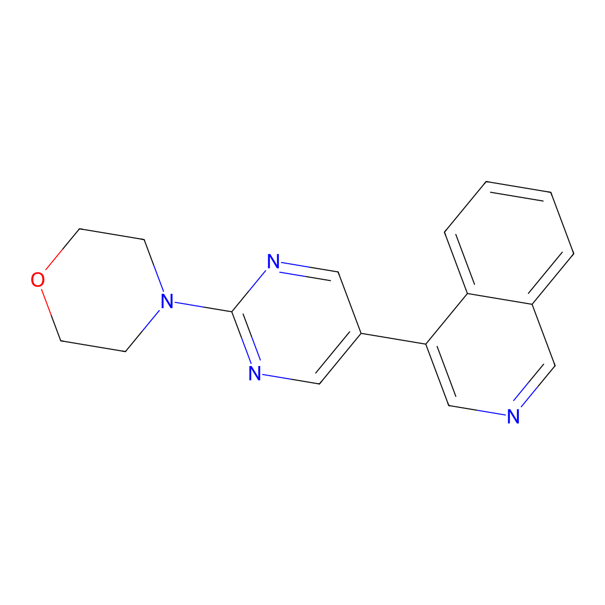 4-[2-(Morpholin-4-yl)pyrimidin-5-yl]isoquinoline molecular structure, CAS 2640935-02-8