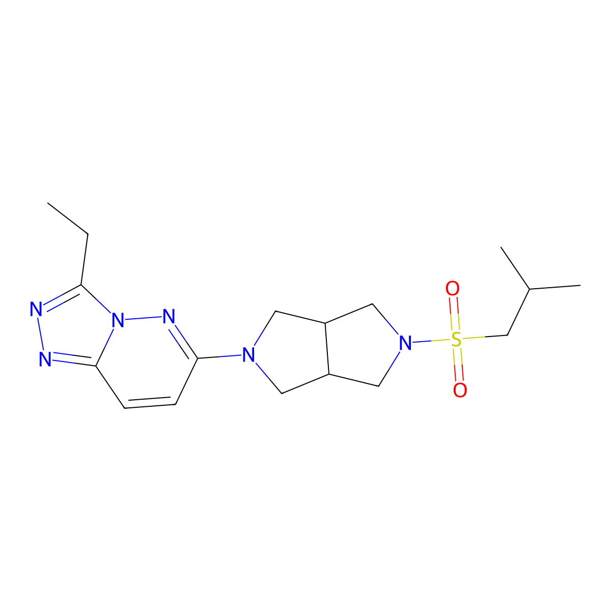 2-{3-Ethyl-[1,2,4]triazolo[4,3-b]pyridazin-6-yl}-5-(2-methylpropanesulfonyl)-octahydropyrrolo[3,4-c]pyrrole molecular structure, CAS 2640935-07-3