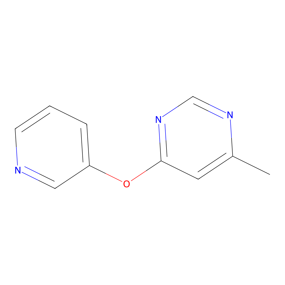 4-Methyl-6-(pyridin-3-yloxy)pyrimidine molecular structure, CAS 2640935-08-4