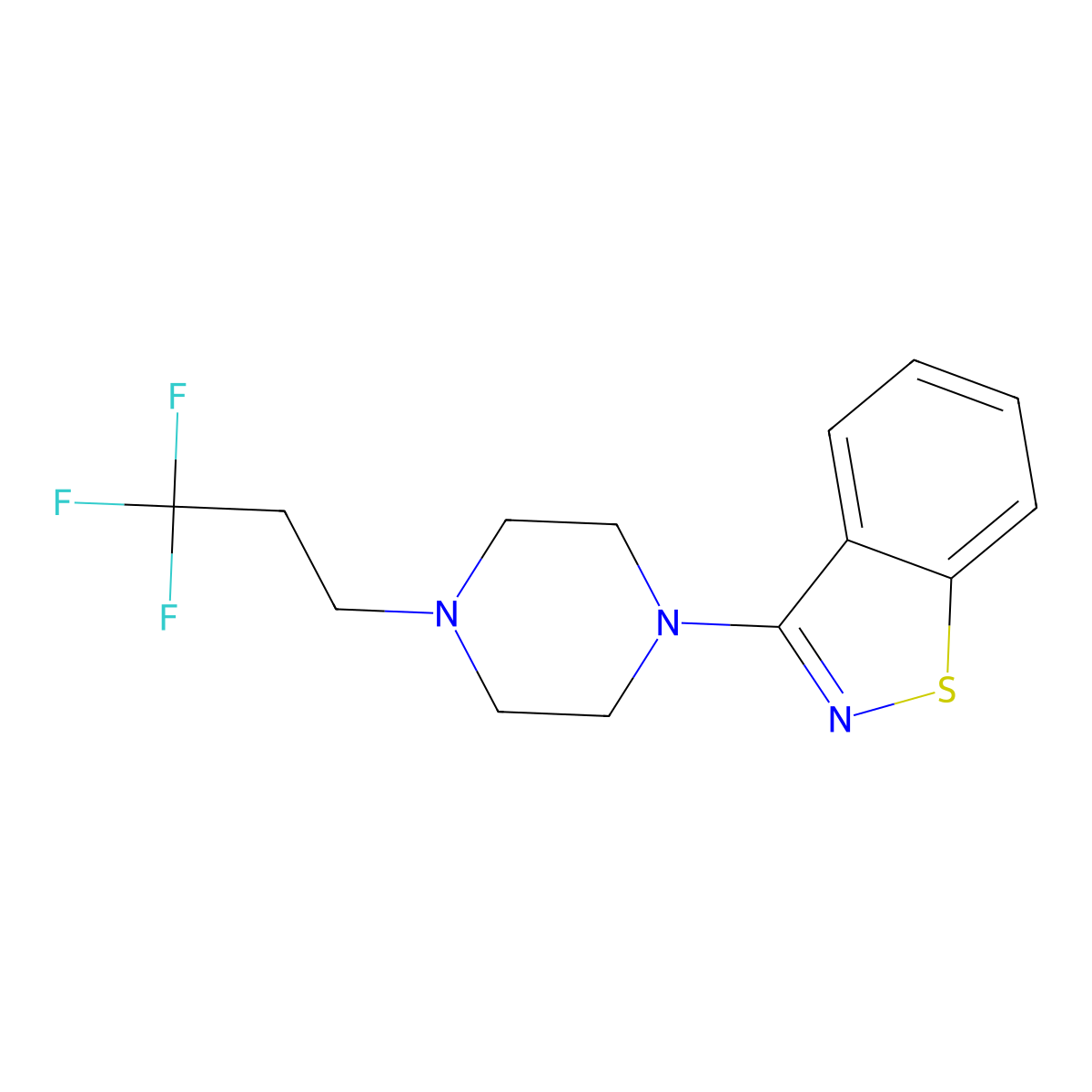 3-[4-(3,3,3-Trifluoropropyl)piperazin-1-yl]-1,2-benzothiazole molecular structure, CAS 2640935-46-0