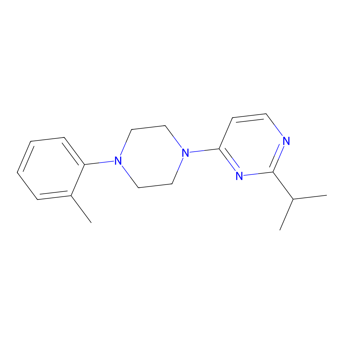 4-[4-(2-Methylphenyl)piperazin-1-yl]-2-(propan-2-yl)pyrimidine molecular structure, CAS 2640935-50-6