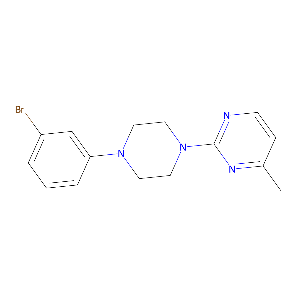 2-[4-(3-Bromophenyl)piperazin-1-yl]-4-methylpyrimidine molecular structure, CAS 2640935-53-9