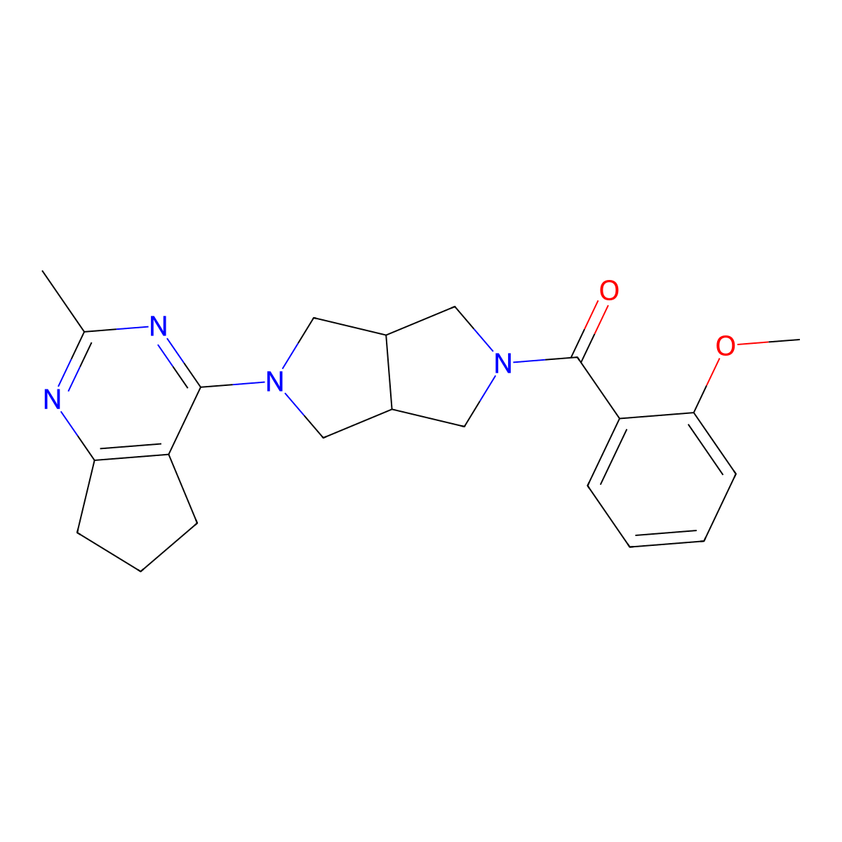 2-(2-methoxybenzoyl)-5-{2-methyl-5H,6H,7H-cyclopenta[d]pyrimidin-4-yl}-octahydropyrrolo[3,4-c]pyrrole molecular structure, CAS 2640935-85-7