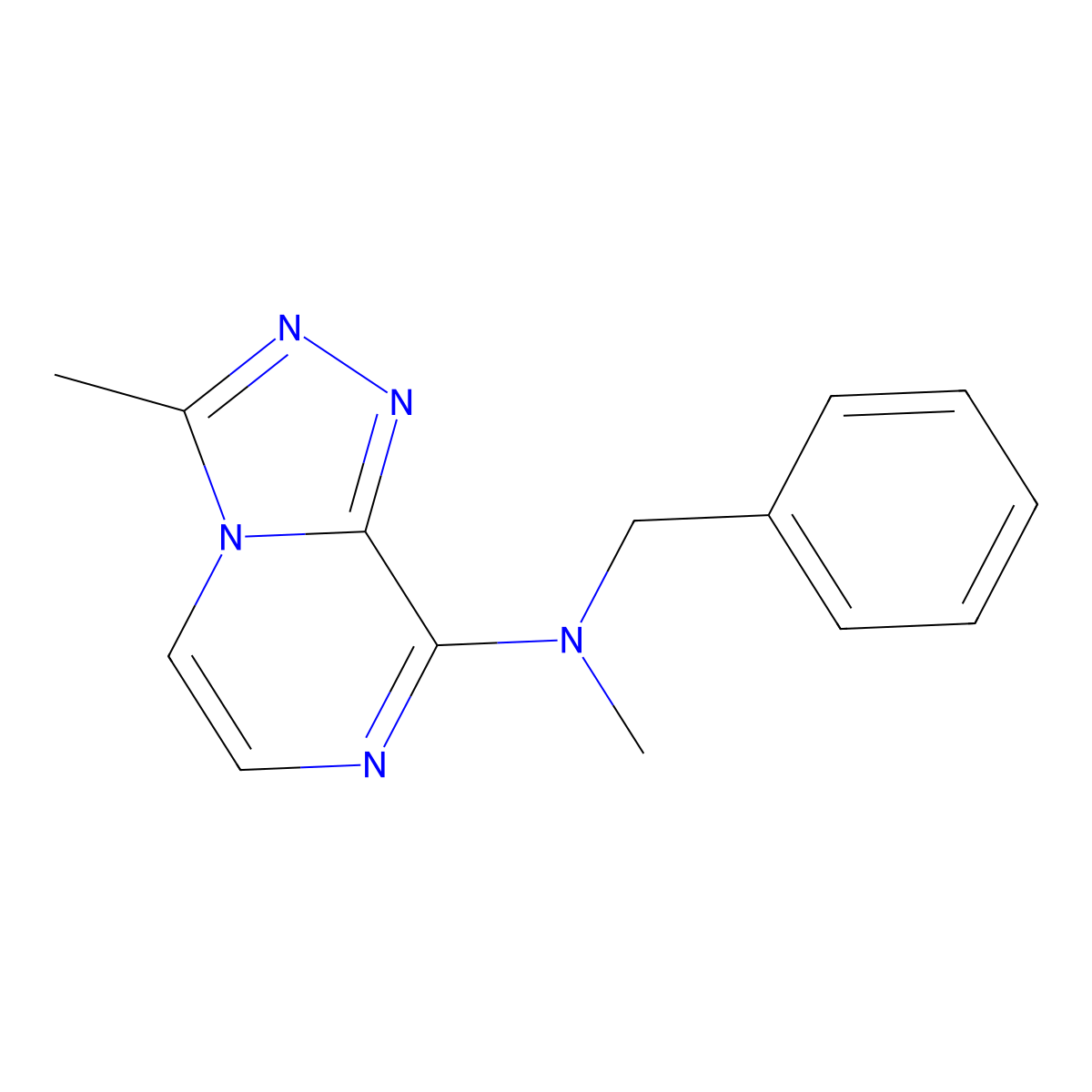 N-benzyl-N,3-dimethyl-[1,2,4]triazolo[4,3-a]pyrazin-8-amine molecular structure, CAS 2640935-94-8