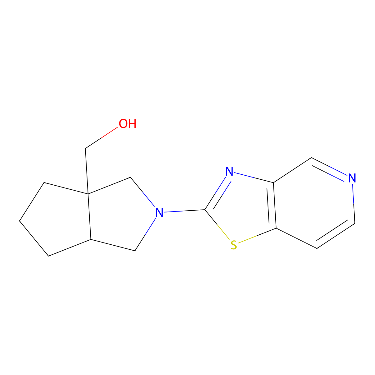 (2-{[1,3]Thiazolo[4,5-c]pyridin-2-yl}-octahydrocyclopenta[c]pyrrol-3a-yl)methanol molecular structure, CAS 2640936-09-8