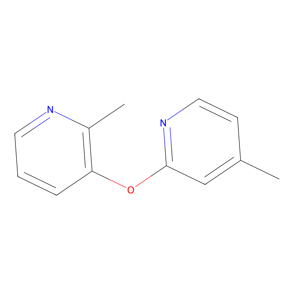 2-Methyl-3-[(4-methylpyridin-2-yl)oxy]pyridine molecular structure, CAS 2640943-45-7