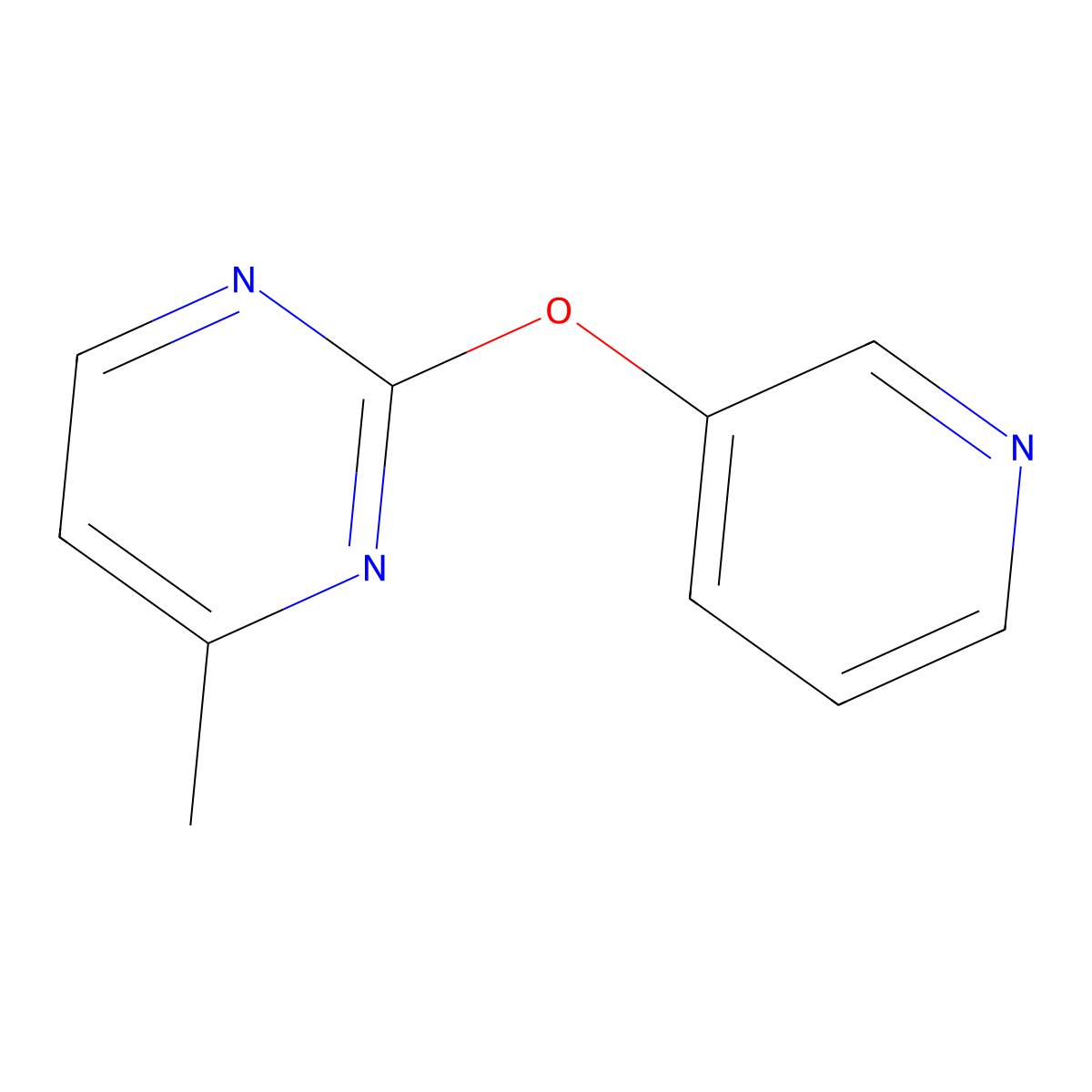 4-Methyl-2-(pyridin-3-yloxy)pyrimidine molecular structure, CAS 2640943-48-0