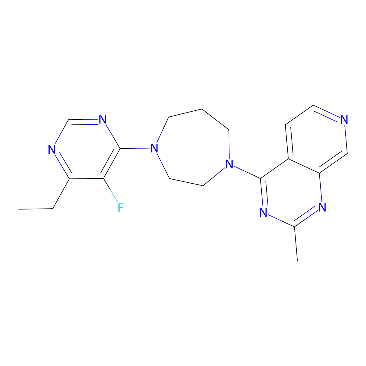 1-(6-Ethyl-5-fluoropyrimidin-4-yl)-4-{2-methylpyrido[3,4-d]pyrimidin-4-yl}-1,4-diazepane molecular structure, CAS 2640943-55-9
