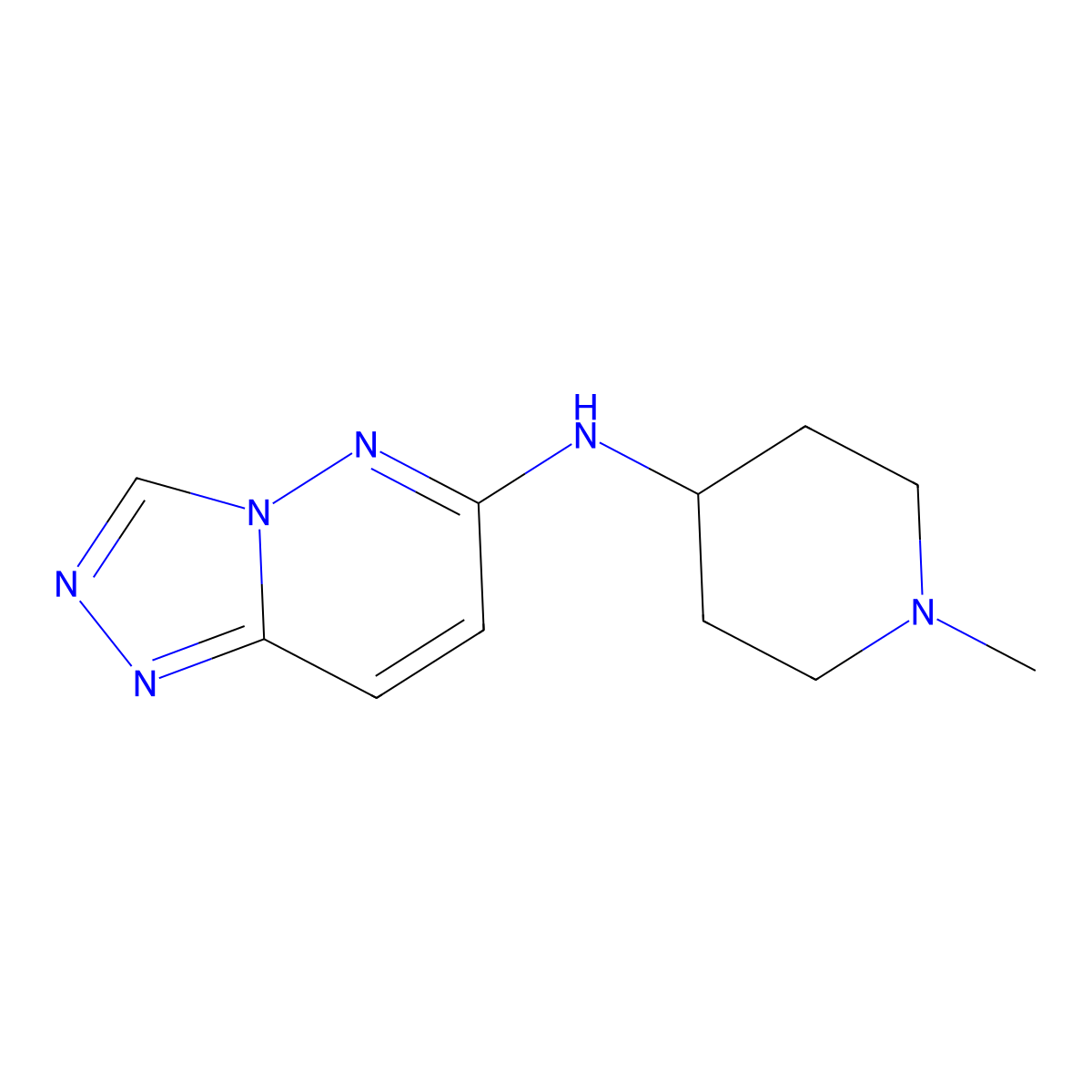 1-methyl-N-{[1,2,4]triazolo[4,3-b]pyridazin-6-yl}piperidin-4-amine molecular structure, CAS 2640943-66-2
