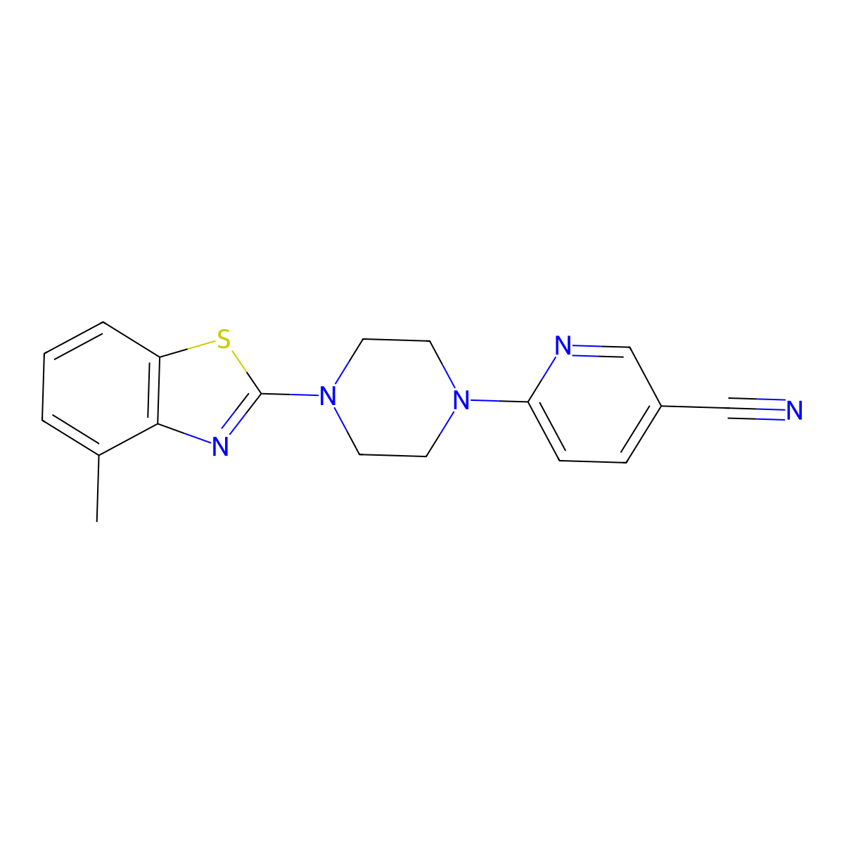 6-[4-(4-Methyl-1,3-benzothiazol-2-yl)piperazin-1-yl]pyridine-3-carbonitrile molecular structure, CAS 2640943-70-8