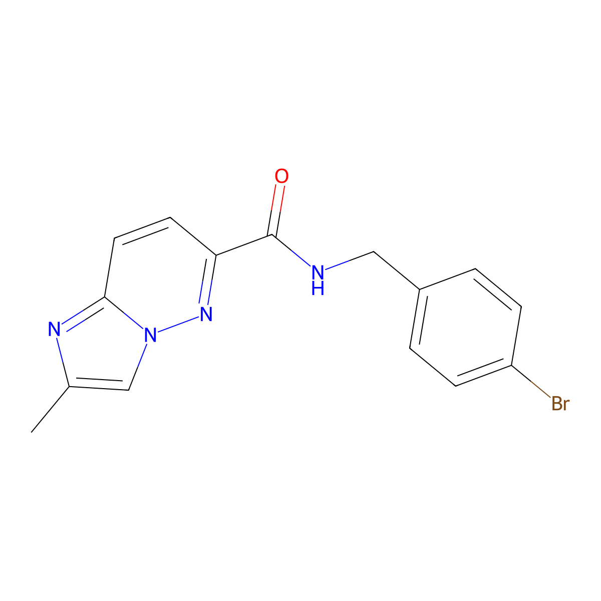 N-[(4-bromophenyl)methyl]-2-methylimidazo[1,2-b]pyridazine-6-carboxamide molecular structure, CAS 2640943-90-2