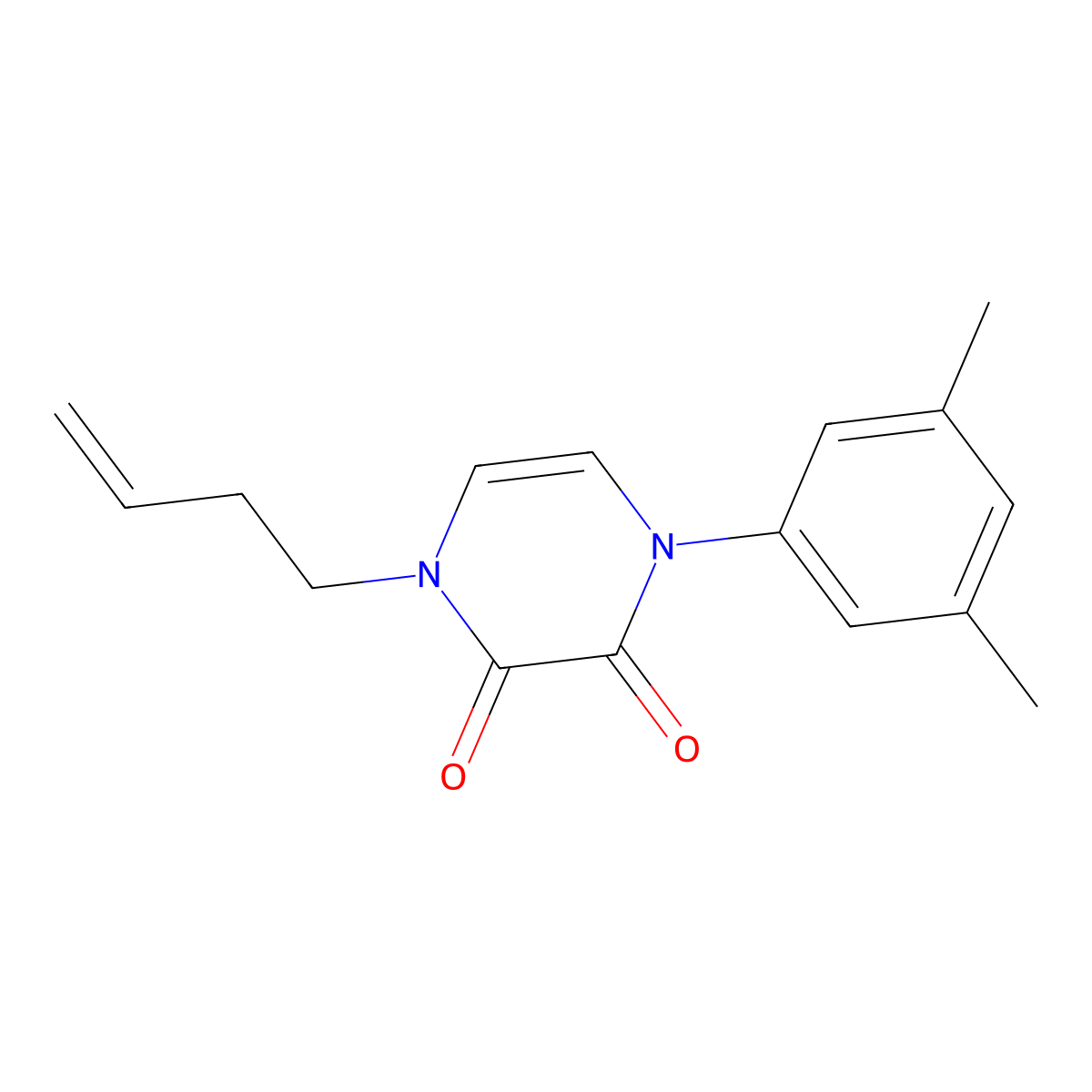 1-(But-3-en-1-yl)-4-(3,5-dimethylphenyl)-1,2,3,4-tetrahydropyrazine-2,3-dione molecular structure, CAS 2640943-91-3