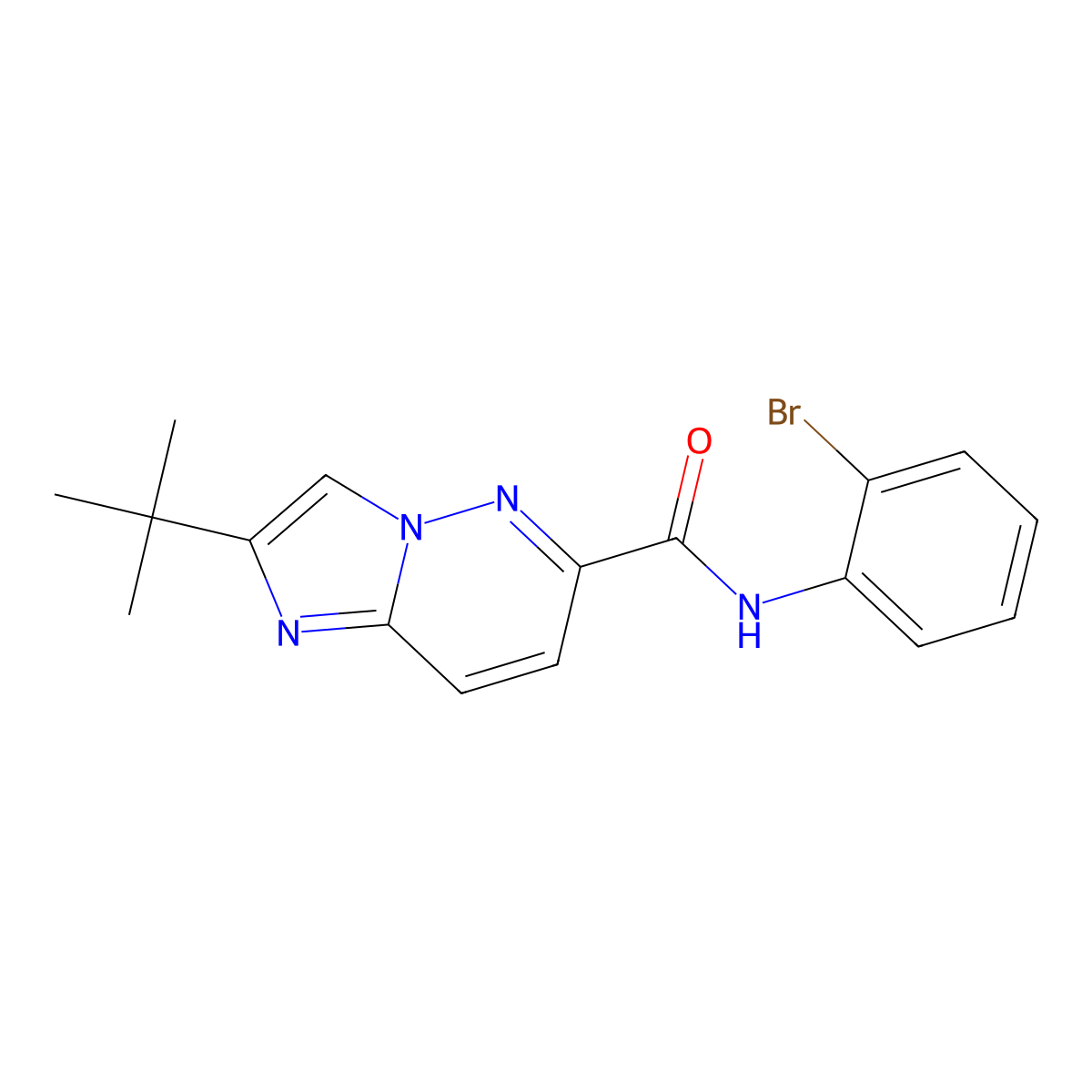N-(2-bromophenyl)-2-tert-butylimidazo[1,2-b]pyridazine-6-carboxamide molecular structure, CAS 2640943-93-5