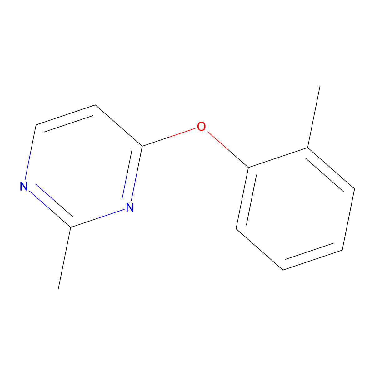 2-Methyl-4-(2-methylphenoxy)pyrimidine molecular structure, CAS 2640943-96-8