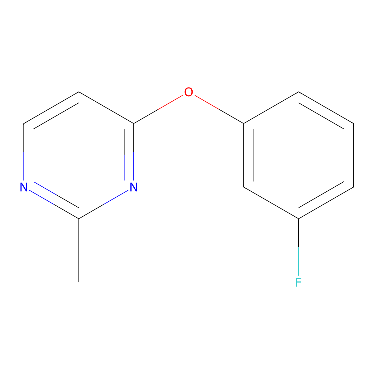 4-(3-Fluorophenoxy)-2-methylpyrimidine molecular structure, CAS 2640944-05-2
