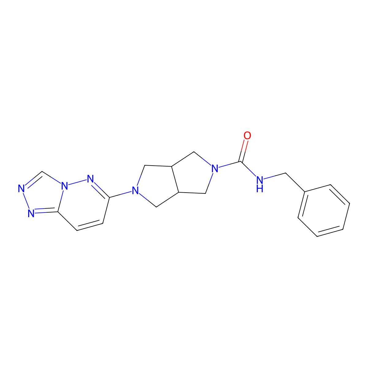 N-benzyl-5-{[1,2,4]triazolo[4,3-b]pyridazin-6-yl}-octahydropyrrolo[3,4-c]pyrrole-2-carboxamide molecular structure, CAS 2640944-11-0