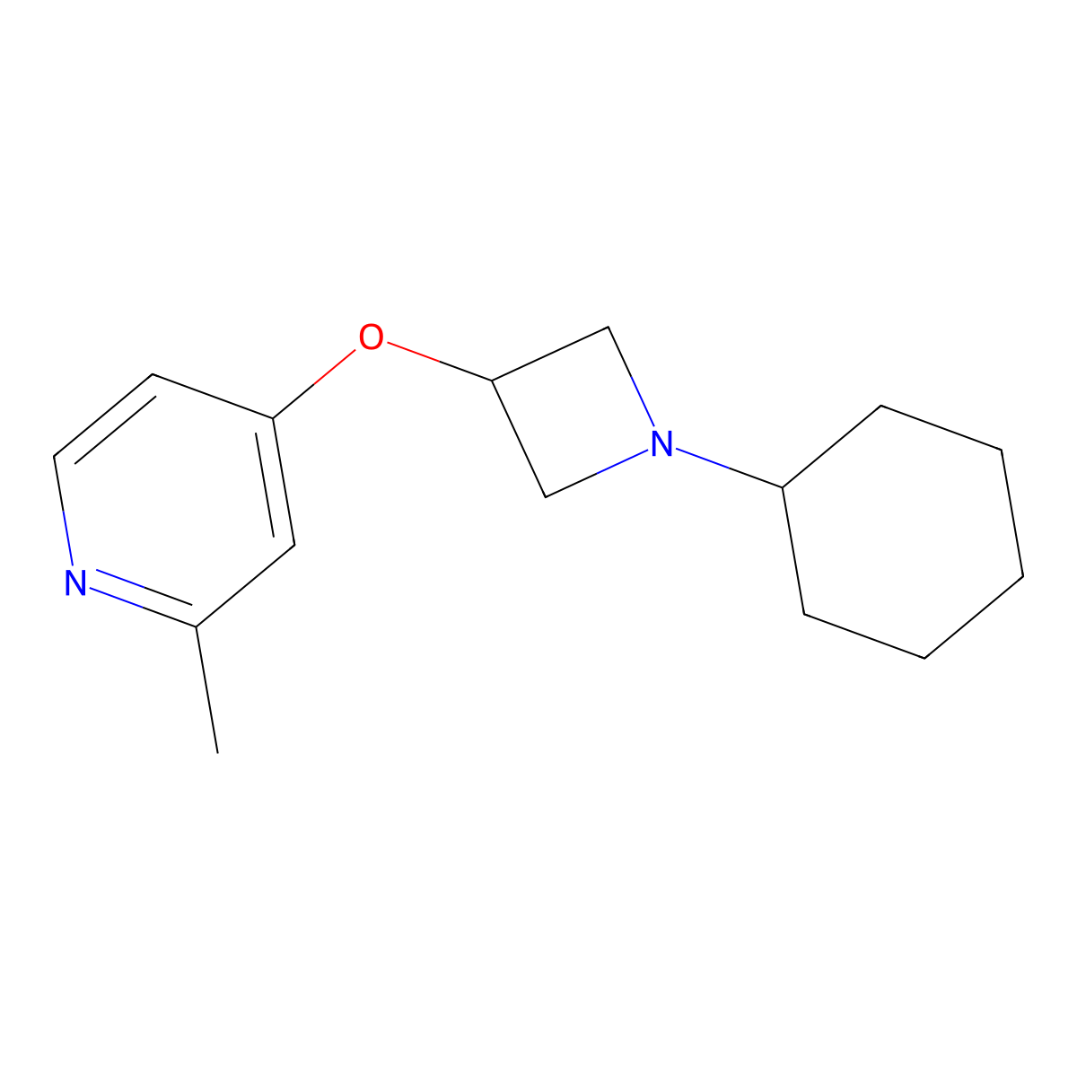 4-[(1-Cyclohexylazetidin-3-yl)oxy]-2-methylpyridine molecular structure, CAS 2640944-20-1