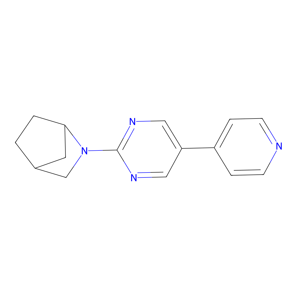 2-[5-(Pyridin-4-yl)pyrimidin-2-yl]-2-azabicyclo[2.2.1]heptane molecular structure, CAS 2640944-34-7